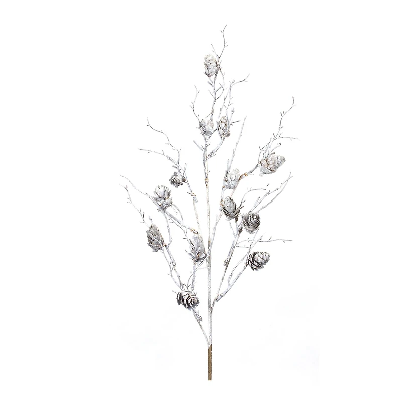 Frosted White Pinecone Twig Sprays, 6ct.