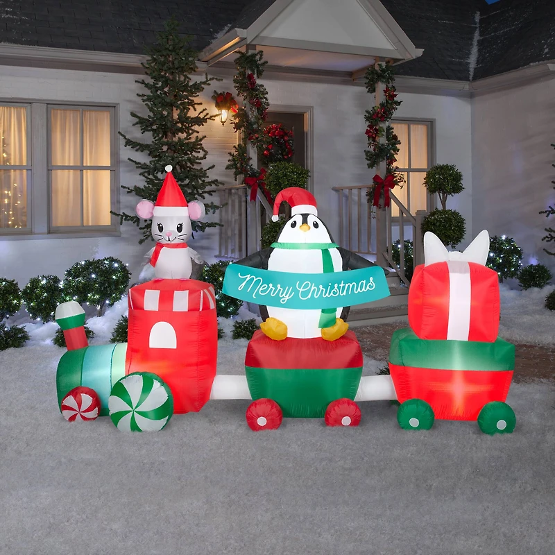 5.5ft. Airblown® Inflatable Christmas Train Scene