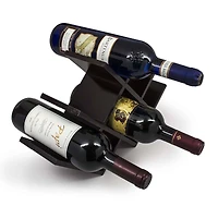 Sorbus Dark Brown 8-Bottle Butterfly Countertop Wine Rack