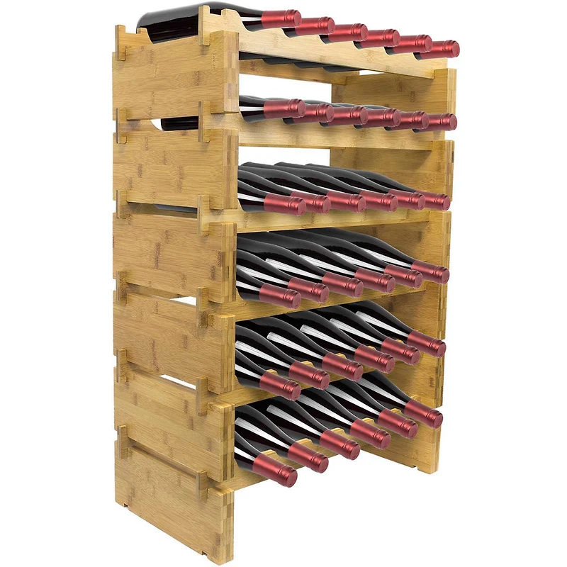 Sorbus Natural 6-Tier Stackable Bamboo Wine Rack