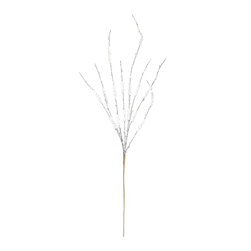 Silver Flocked Tinsel Branch, 12ct.