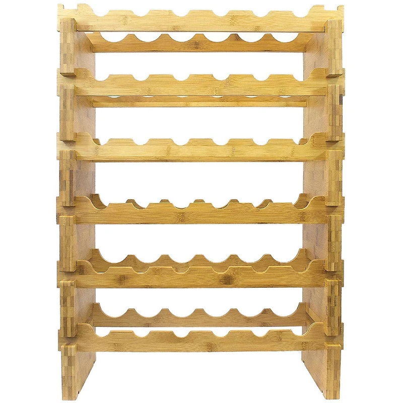 Sorbus Natural 6-Tier Stackable Bamboo Wine Rack