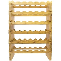 Sorbus Natural 6-Tier Stackable Bamboo Wine Rack