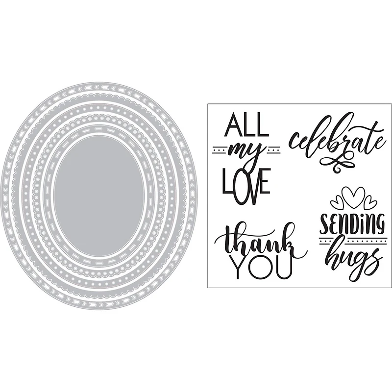 Sizzix® Framelits™ Layered Ovals Die & Stamp Set