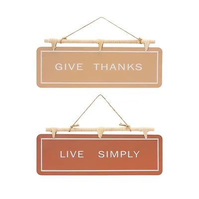 15.75" Hanging Fall Sentiment Sign Set