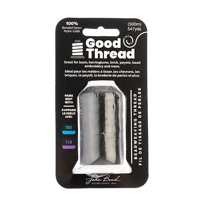 John Bead Good Thread 500m Black Bonded Nylon Beading Thread