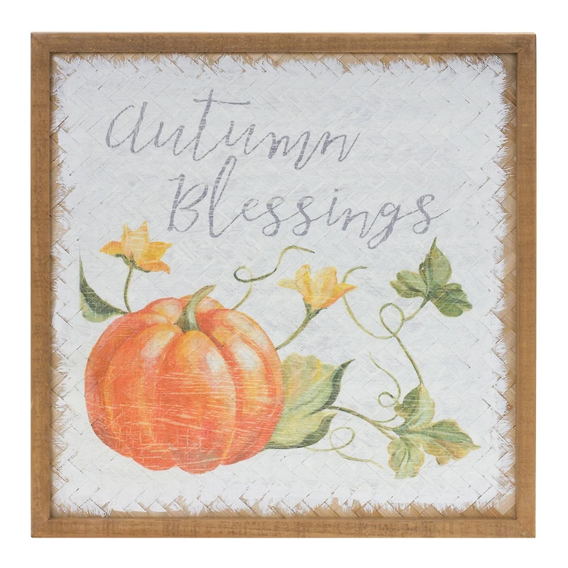 15.75" Autumn Blessing Pumpkin Sign, 2ct.
