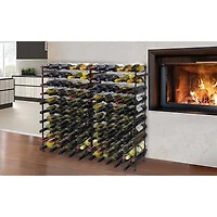 Sorbus Black -Bottle Freestanding Metal Wine Rack