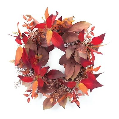 19" Mixed Fall Foliage Wreath