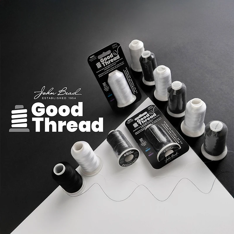 John Bead Good Thread 500m Black Bonded Nylon Beading Thread