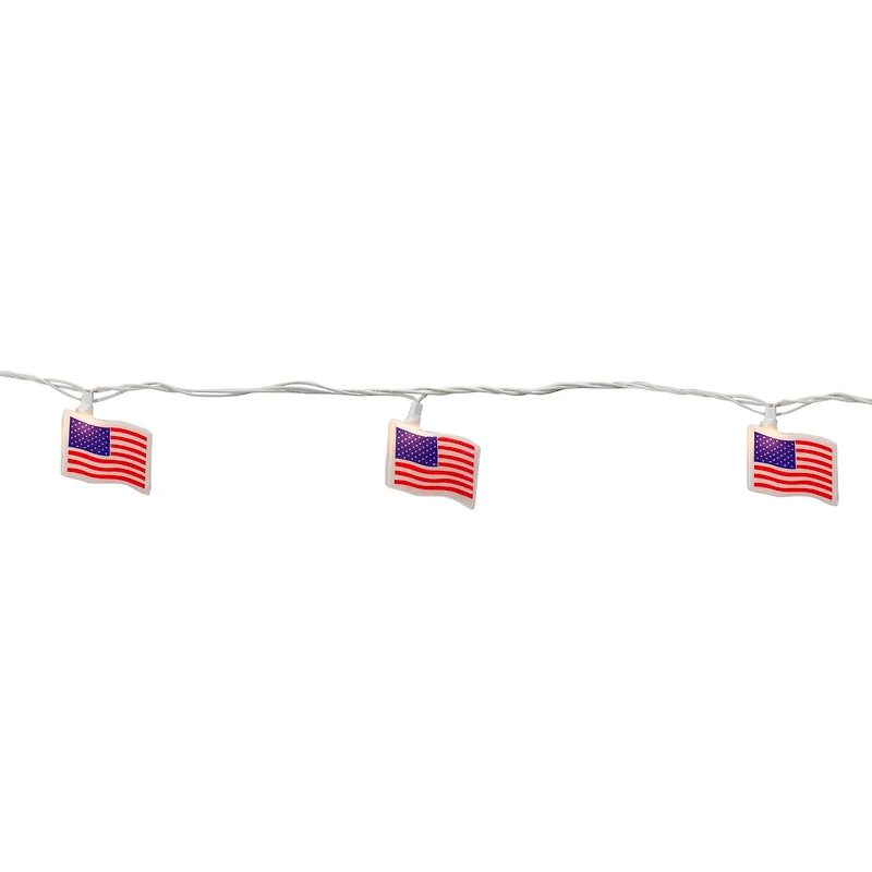 10ct. Red & Blue Patriotic American Flag 4th of July Lights