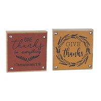 5" Give Thanks Harvest Sign Set