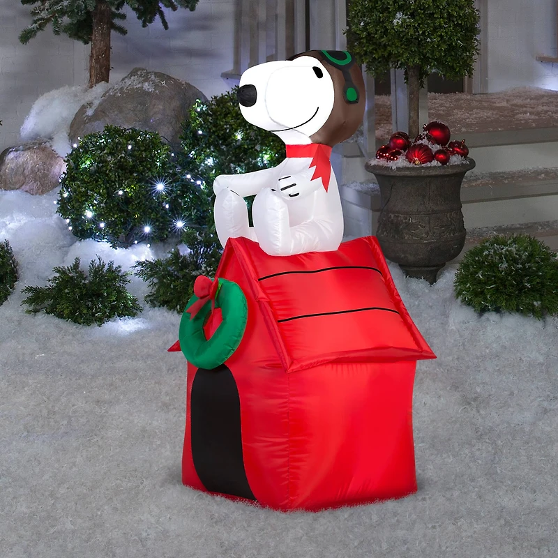 3.5ft. Airblown® Inflatable Snoopy on House