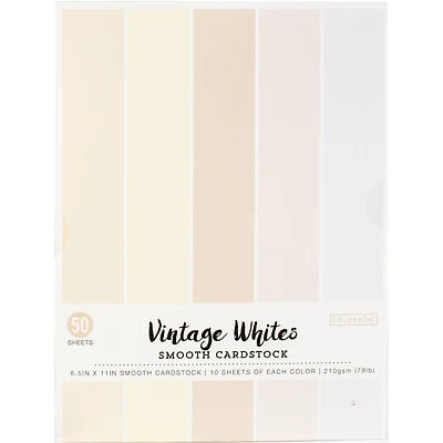 Colorbok® 8.5" x 11" Vintage Whites Cardstock, 50 Sheets