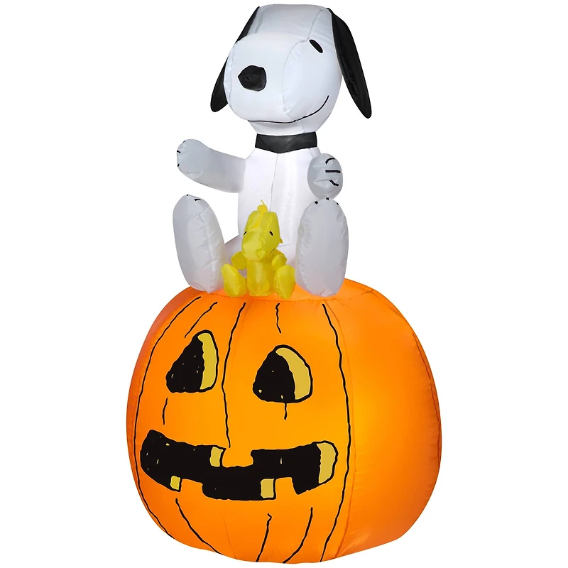 3.5ft. Airblown® Inflatable Halloween Peanuts Snoopy & Woodstock on Pumpkin