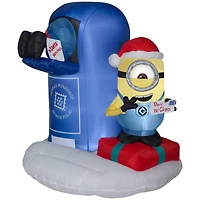 4.5ft. Airblown® Inflatables Christmas Minion with Mailbox Scene