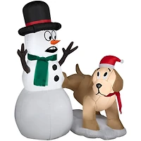 6ft. Airblown® Inflatable Dog with Snowman