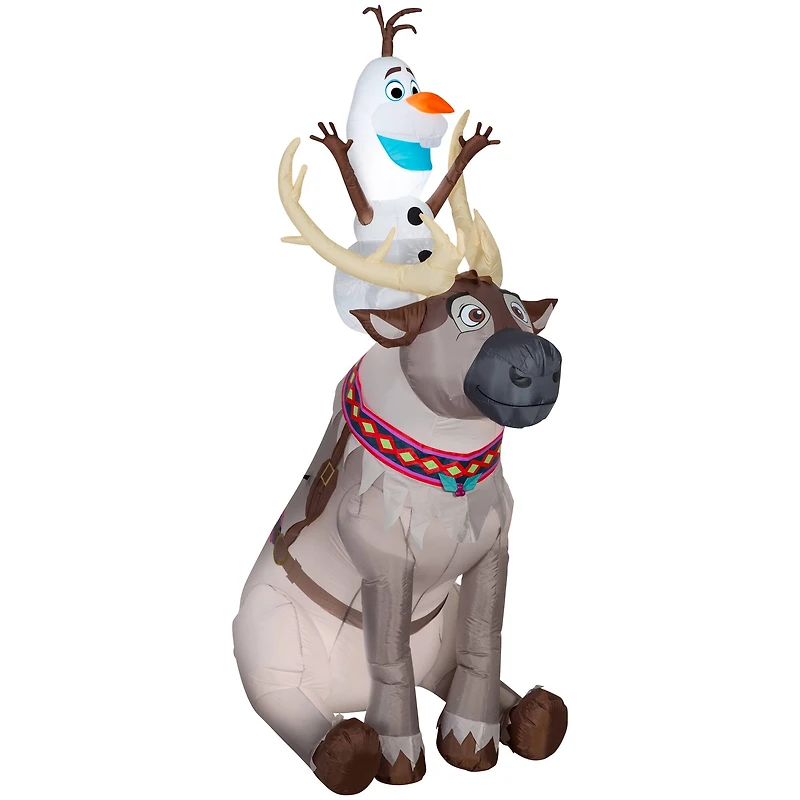 7.5ft. Airblown® Inflatable Olaf Sitting on Sven Scene
