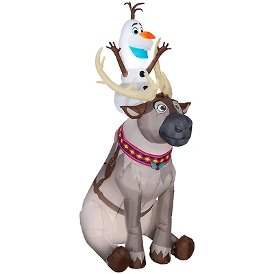 7.5ft. Airblown® Inflatable Olaf Sitting on Sven Scene