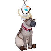 7.5ft. Airblown® Inflatable Olaf Sitting on Sven Scene