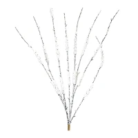 Silver Flocked Tinsel Branch, 12ct.