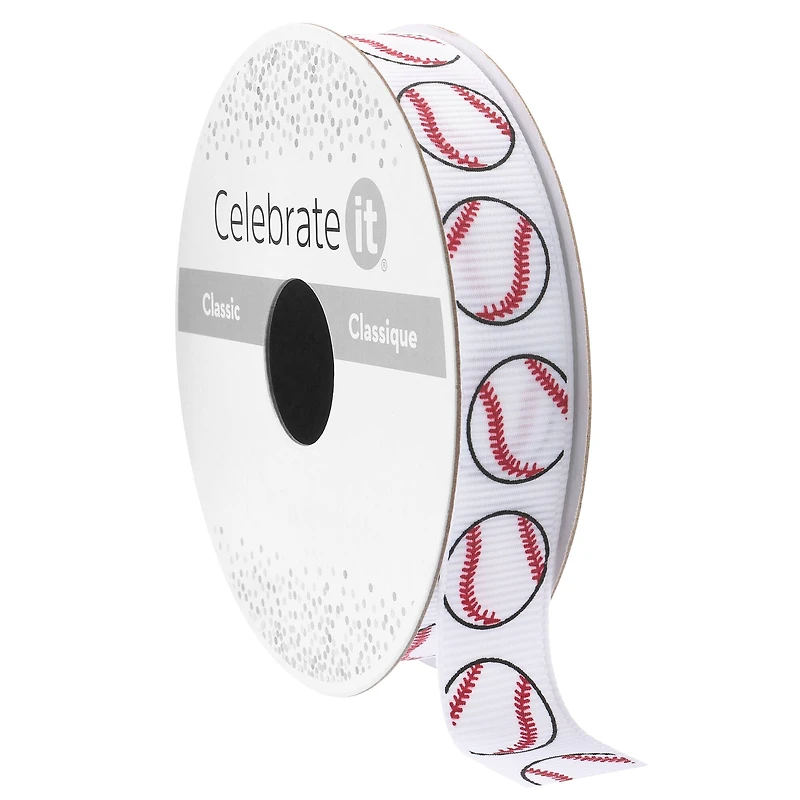 5/8" x 7yd. Baseball Ribbon by Celebrate It® Classic