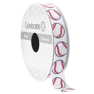 5/8" x 7yd. Baseball Ribbon by Celebrate It® Classic