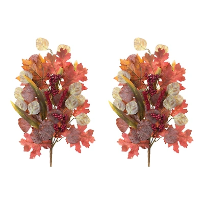 Orange Mixed Fall Foliage Leaf Stems, 2ct.
