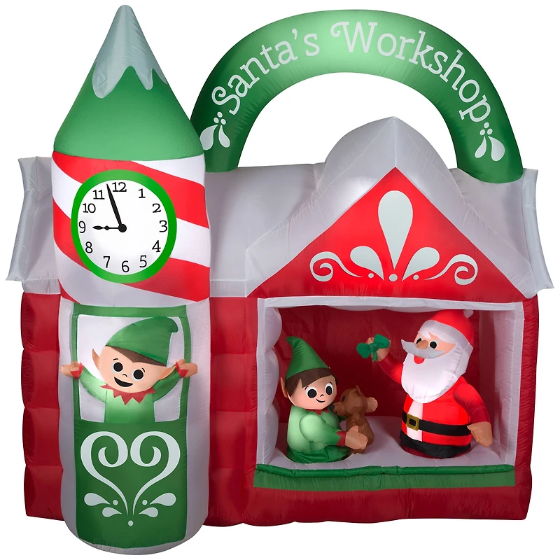 7.4ft. Airblown® Inflatable Christmas Santa's Workshop Scene
