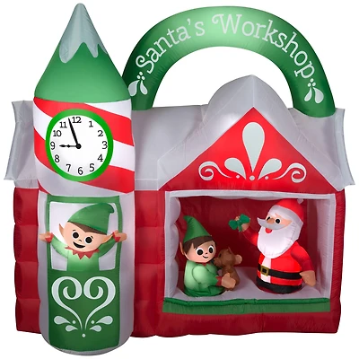7.4ft. Airblown® Inflatable Christmas Santa's Workshop Scene