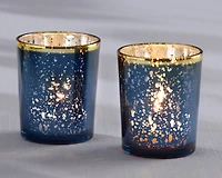 Kate Aspen® Blue Mercury Glass Tea Light Holder, 4ct.