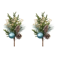 Pine & Ornament Spray, 2ct.