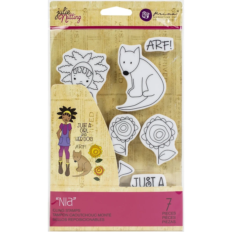 Prima® Julie Nutting Nia Mixed Media Cling Rubber Stamp Set