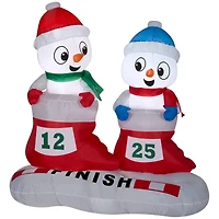 4ft. Airblown® Inflatable Christmas Snowman in Stocking Races