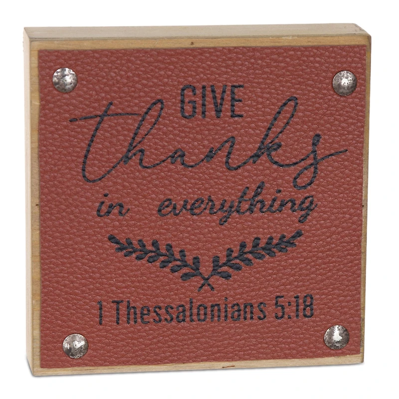 5" Give Thanks Harvest Sign Set