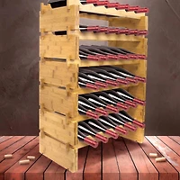Sorbus Natural 6-Tier Stackable Bamboo Wine Rack