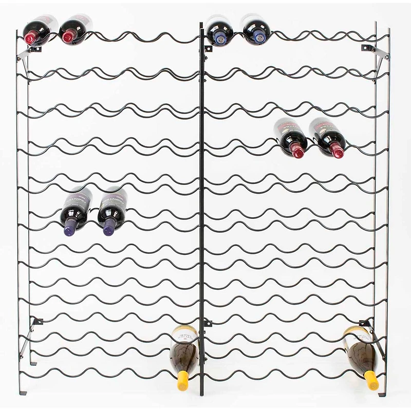 Sorbus Black -Bottle Freestanding Metal Wine Rack