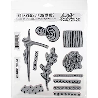 Stampers Anonymous Tim Holtz® Media Marks #2 Cling Stamps