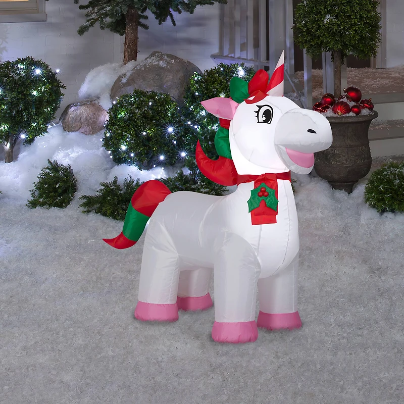 3.4ft. Airblown® Inflatable Christmas Unicorn