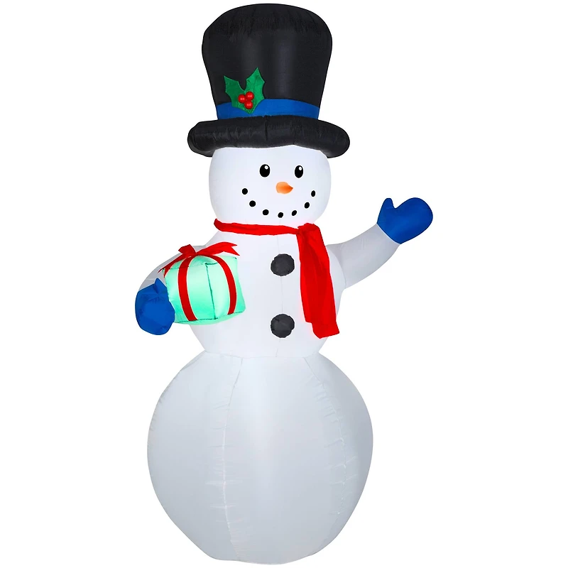 7ft. Airblown® Inflatable Snowman with Gift