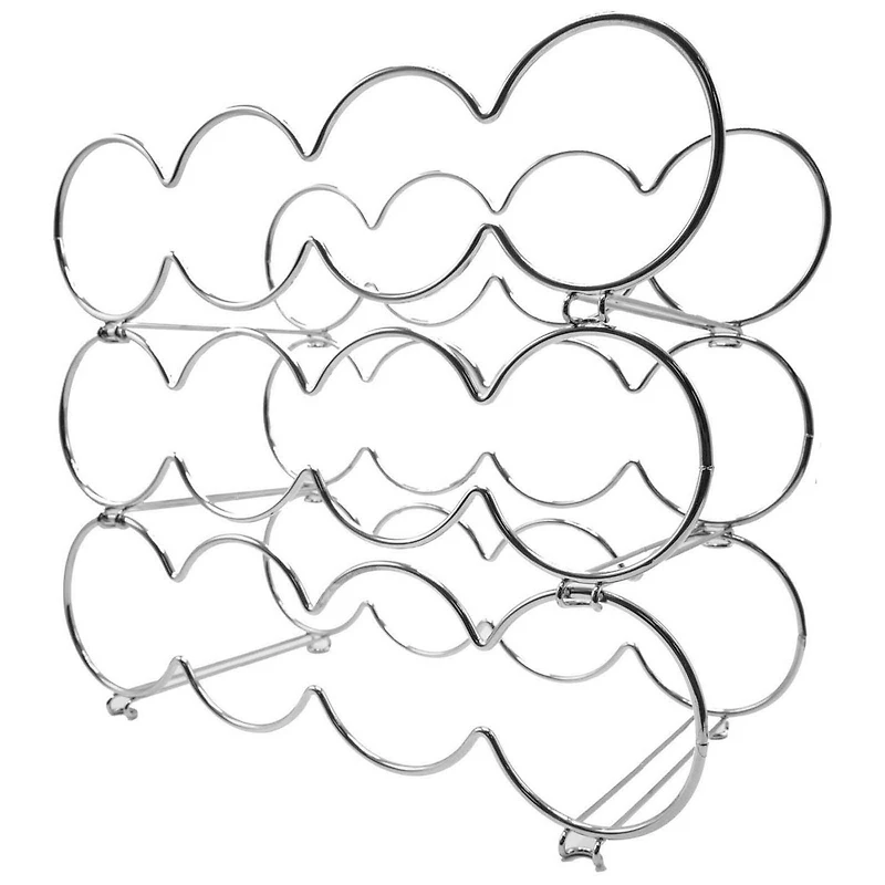 Sorbus 15.5" Silver Circles Detachable 3-Tier Metal Wine Rack