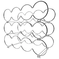 Sorbus 15.5" Silver Circles Detachable 3-Tier Metal Wine Rack