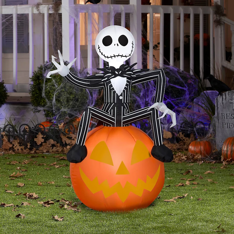 3.5ft. Airblown® Inflatable Halloween Nightmare Before Christmas Jack on Pumpkin