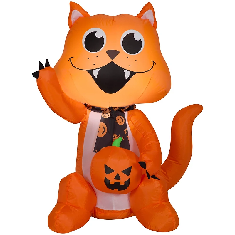 3.5ft. Airblown® Inflatable Halloween Big Eyed Cat with Scarf and Pumpkin
