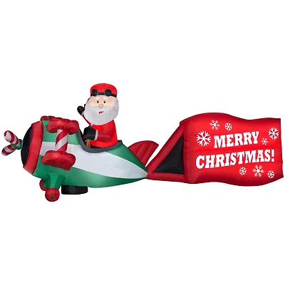 6ft. Colossal Airblown® Inflatable Christmas Santa on Airplane