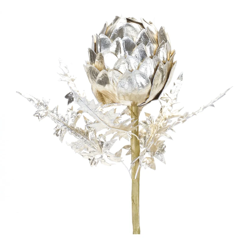 Silver Metallic Artichoke Stems, 2ct.