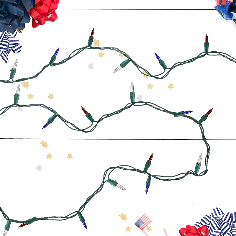 50ct. Red, White & Blue 4th of July String Lights