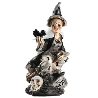 11" Witch with Black Bird Tabletop Décor