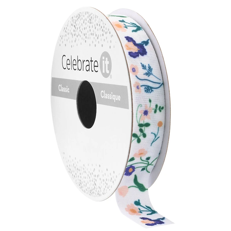 5/8" x 7yd. Floral Ribbon by Celebrate It™ Classic