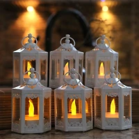 Kate Aspen® White Hexagon Mini Metal Lantern, 6ct.